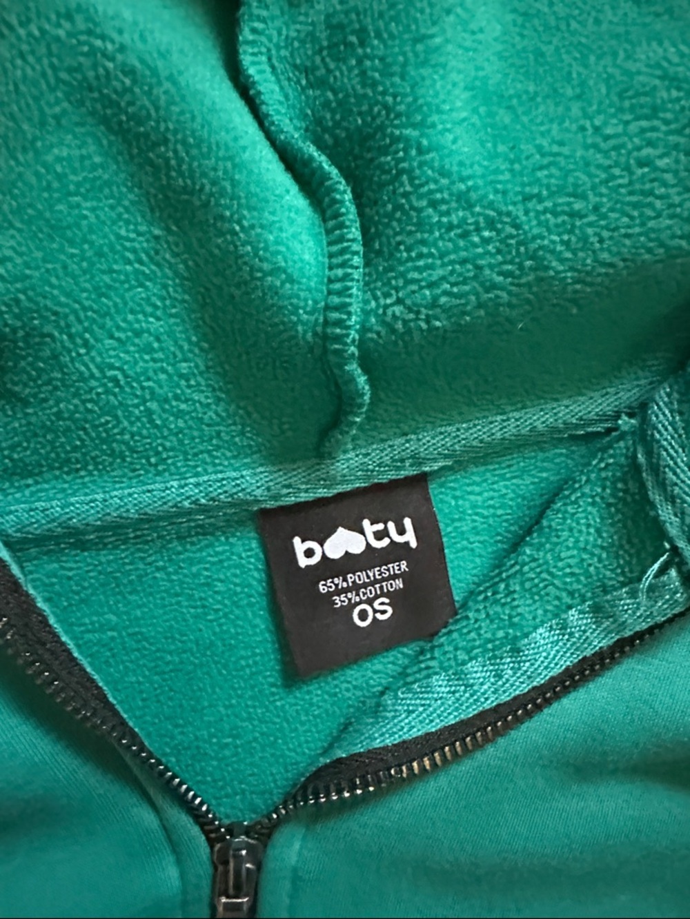 Teal Boyfriend Zip-Up Cropped Hoodie - Picture 2 of 4